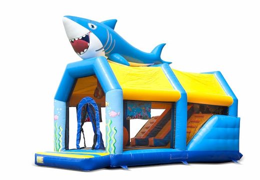 Order shooting combo seaworld bounce house with shooting game and slide for kids. Buy bounce houses online at JB Inflatables America