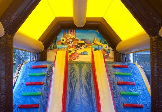 Order shooting combo western bounce house covered, with shooting game and slide for kids. Buy inflatable bounce houses online at JB Inflatables America