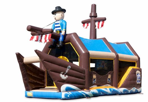Order shooting combo pirate bounce house with shooting game and slide for kids. Buy bounce houses online at JB Inflatables America