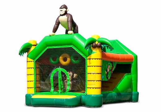 Order shooting combo small jungle bounce house with shooting game and slide for kids. Buy bounce houses online at JB Inflatables America