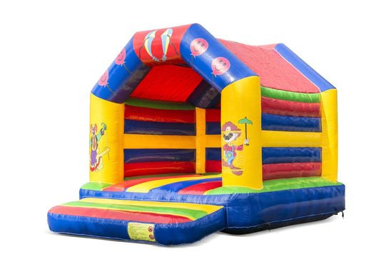 Buy a standard bouncy castle in a circus theme for children with beautiful animations both on the inner and outer walls and on the pillars. Order inflatables online at JB Inflatables America