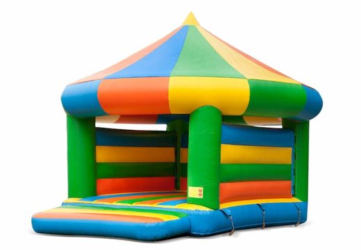 Buy a carousel bounce houses in a standard theme for children. Order bouncy castles online at JB Inflatables America