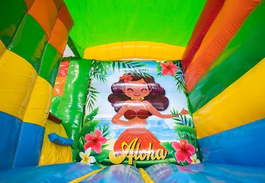 Order mini splash bounce Hawaii bouncer with or without bath for children. Buy bouncers online at JB Inflatables America