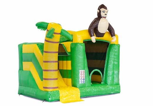 Order an inflatable multiplay bouncer in the jungle theme including a 3D object of a gorilla with or without a bath for children at JB Inflatables America. Buy inflatable bouncers online at JB Inflatables America