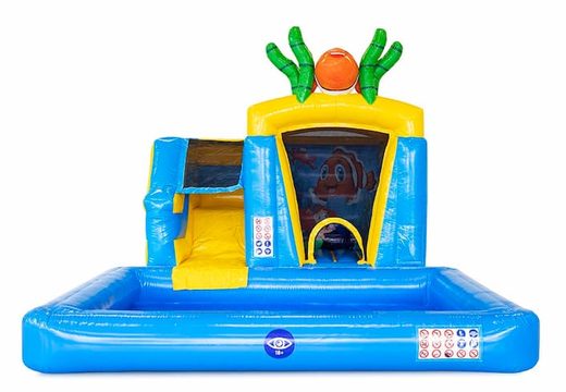 Buy covered inflatable multiplay bounce house with connectable baths in the theme seaworld sea nemo for children at JB Inflatables America. Buy bounce houses online at JB Inflatables America