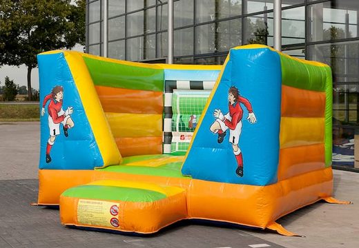 Small bounce house with soccer theme for kids to buy. Buy bounce houses at JB Inflatables America online