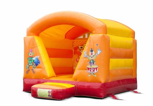 Buy a small inflatable bounce house with roof in circus theme for kids. Order bounce houses now at JB Inflatables America online