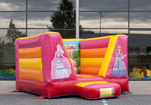 Purchase a small open bounce house in princess theme. Buy bounce houses online at JB Inflatables America