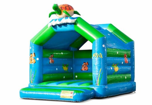 Order standard turtle bouncy castles with a 3D object on top for children. Buy bouncy castles online at JB Inflatables America
