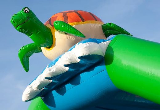 Order unique standard bouncy castles with a 3D object of a turtle on the top for children. Buy bouncy castles online at JB Inflatables America