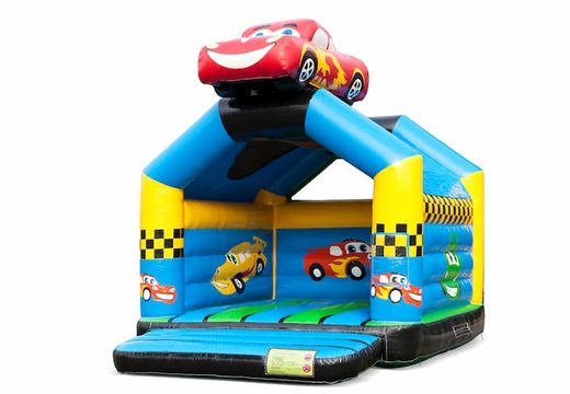 Buy unique standard bounce houses with a 3D object of a car on the top for kids. Buy bounce houses online at JB Inflatables America