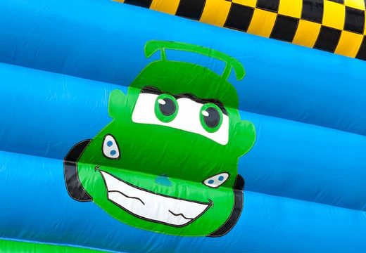 Buy standard bounce houses with a 3D object of a car on the top for kids. Order bounce houses online at JB Inflatables America