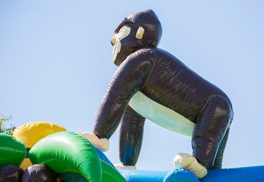 Buy a standard jungle bouncers in striking colors with a large gorilla 3D object on the top for children. Order bouncers online at JB Inflatables America