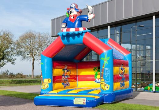 Buy unique standard bounce houses with a 3D pirate object on the top for kids. Buy bounce houses online at JB Inflatables America
