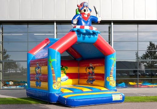 Buy standard pirate bounce houses with a 3D object on top for kids. Order bounce houses online at JB Inflatables America