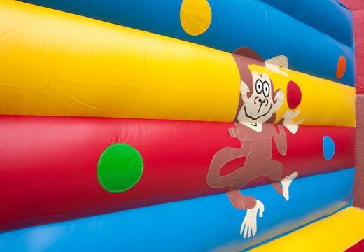 Super bouncy castle  with roof in monkey theme for kids. Buy bouncy castles online at JB Inflatables America
