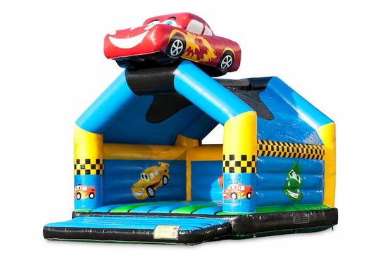 Buy a large indoor bounce house in car theme for kids. Order bounce houses online at JB Inflatables America