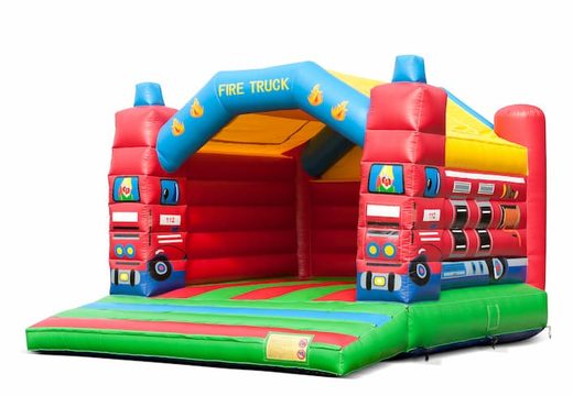 Buy a large indoor bounce house in fire department theme for kids. Order bounce houses online at JB Inflatables America