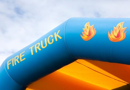 Buy a super bounce house covered with cheerful animations in fire department theme for children. Order bounce houses online at JB Inflatables America 