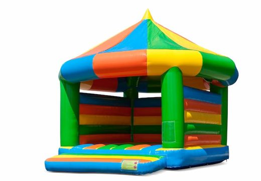 Buy large covered carousel bouncy castle in standard theme for kids. Order bouncy castle online at JB Inflatables America
