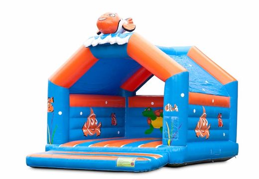 Buy a large indoor bouncy castle in the theme clownfish nemo for children. Order inflatables online at JB Inflatables America