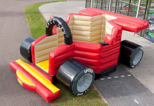 Buy a large indoor F1 car bounce house for kids. Order bounce houses online at JB Inflatables America
