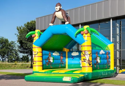 Super bounce house with roof in jungle theme for kids. Buy bounce houses online at JB Inflatables America