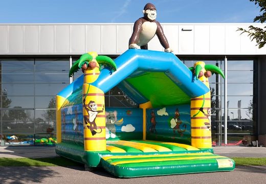 Buy a super bounce house covered with cheerful animations in jungle theme for children. Order bounce houses online at JB Inflatables America 