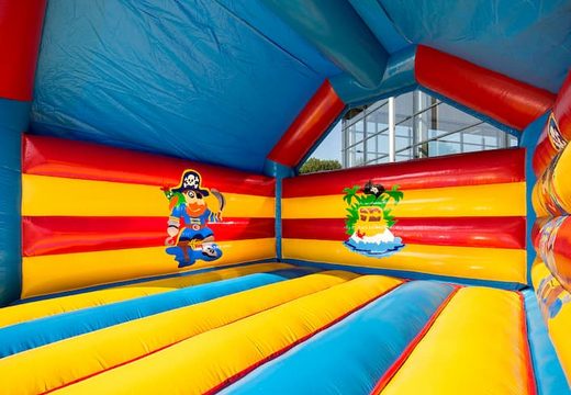 Big super bouncer covered with cheerful animations in pirate theme for children. Order bouncers online at JB Inflatables America 