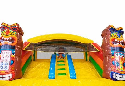 Buy multifunctional inflatable bouncy castle with pool in theme Hawaii tropical for children. Order bouncy castles at JB Inflatables America