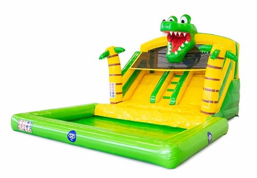 Multifunctional splashy slide crocodile bouncer at JB Inflatables America. Order inflatable bouncers online at JB Inflatables America