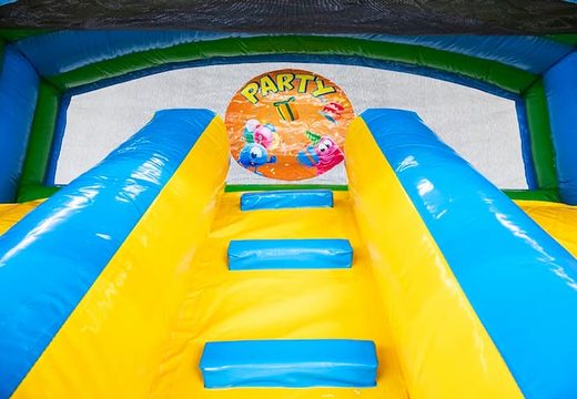 Order water slide bounce house in party theme at JB Inflatables America. Buy bounce houses online now at JB Inflatables America