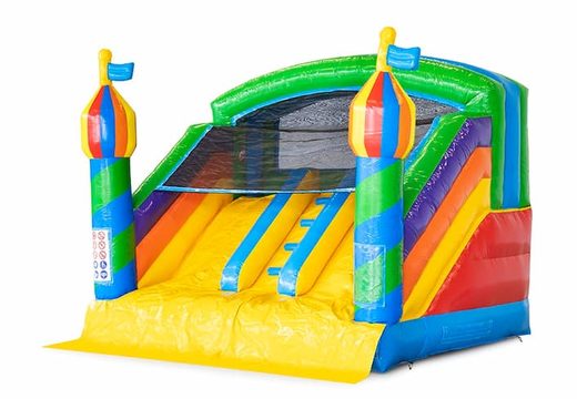 Multiplay splashy slide party bounce house for kids at JB Inflatables America. Buy bounce houses online at JB Inflatables America