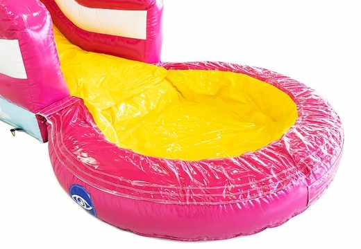 Buy a small bouncer with roof, slide and bath in a unicorn theme at JB Inflatables America. Order bouncers online at JB Inflatables America