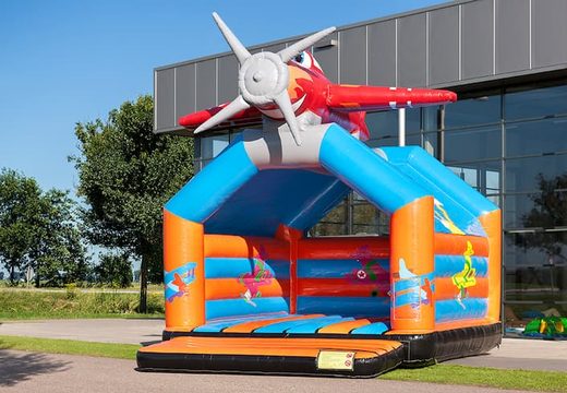 Airplane super bounce house with cheerful animations for kids. Buy bounce houses online at JB Inflatables America