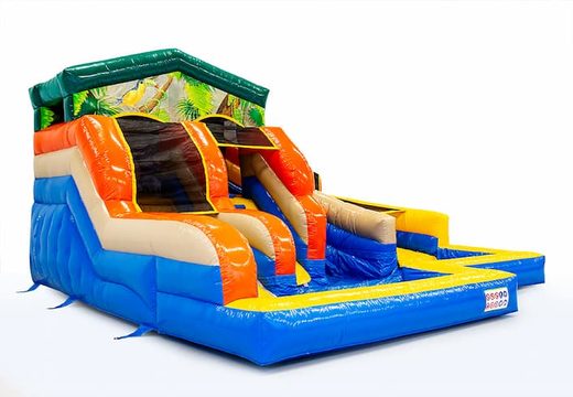 Buy a bouncer with a water slide in the city theme for children at JB inflatables America. Order bouncers online at JB Inflatables America 