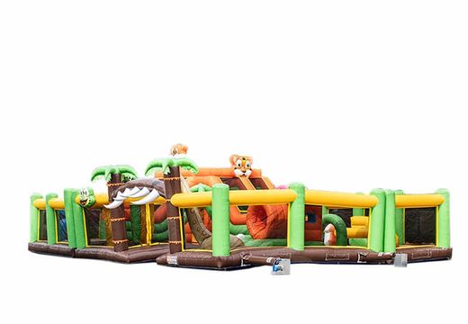 Buy inflatable mega bounce house in jungle theme for children. Order bounce houses online at JB Inflatables America