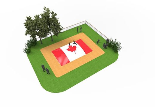 Buy Canada flag themed inflatable airmountain for kids. Order inflatable airmountains now online at JB Inflatables America