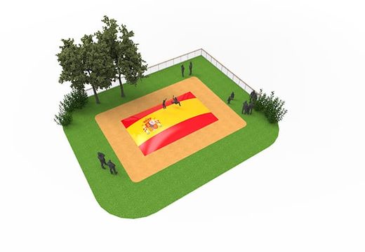 Inflatable Airmountain in the Spanish flag theme for children. Buy inflatable airmountains now online at JB Inflatables America