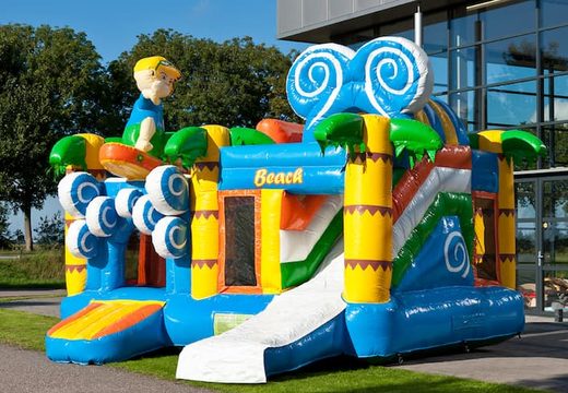 Order medium inflatable beach bouncy castle with slide for children. Buy inflatable bouncy castles online at JB Inflatables America