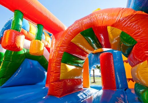 Order medium inflatable multiplay bounce house in beach theme with slide for children. Order inflatable bounce houses online at JB Inflatables America