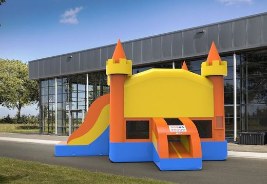 Unique leftside climb & slide combo 13ft basic inflatable bounce house in colors C for both young and old. Buy inflatable wholesale bounce houses online at JB Inflatables America