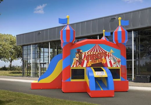Order an inflatable leftside climb & slide combo 13ft bounce house in theme carnival game. Buy inflatable bounce houses online at JB Inflatables America