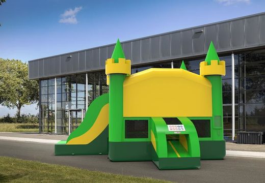 Unique leftside climb & slide combo 13ft basic inflatable bounce house in colors B for both young and old. Buy inflatable commercial bounce houses online at JB Inflatables America