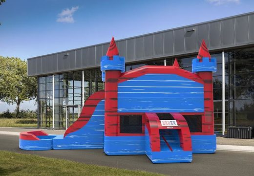 Order a leftside climb & slide combo 13ft bounce house in theme marble in colors red and blue for both young and old. Buy inflatable commercial bounce houses online at JB Inflatables America