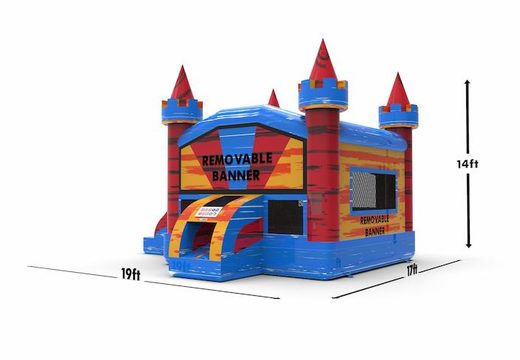Unique inflatable manufactured leftside climb & slide combo 13ft inflatable bounce house in theme marble in colors B order for both young and old. Buy inflatable bounce houses online at JB Inflatables America