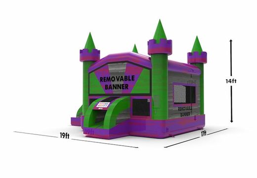 Buy a leftside climb & slide combo 13ft inflatable bounce house in theme marble in colors purple-gray and green for both young and old. Order inflatable moonwalks online from JB Inflatables America, professional in inflatables making