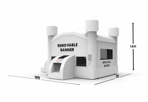 Buy an inflatable leftside climb & slide combo 13ft bounce house in the wedding theme for both young and old. Order inflatable commercial moonwalks online at JB Inflatables America