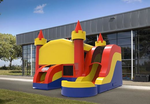 Buy inflatable unique rightside slide dropslide combo 13ft jumper basic bouncy castle in colors A for both young and old. Order inflatable bouncy castles online for sale at JB Inflatables America