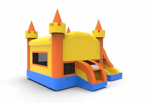 Buy inflatable rightside slide dropslide combo 13ft jumper basic bounce house in colors blue-yellow&orange for both young and old. Buy inflatable wholesales online at JB Inflatables America